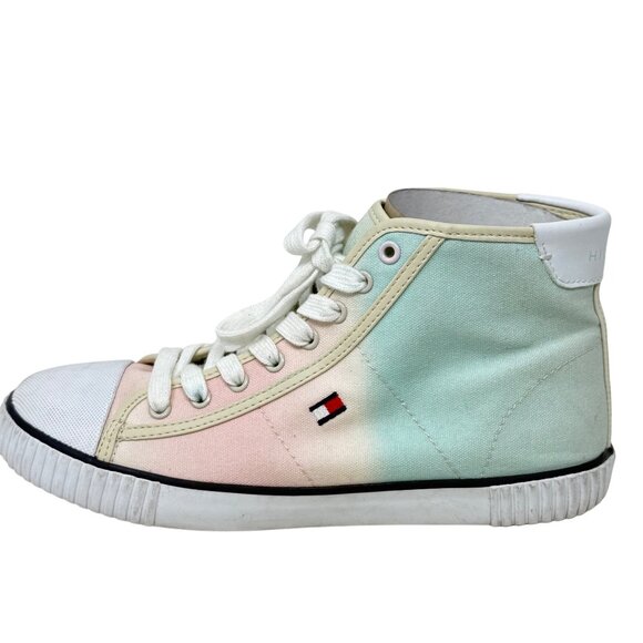 Tommy Hilfiger‎ Twender Womens High-Top Sneakers Tie Dye Ombre 8M Canvas Preppy - Picture 6 of 11